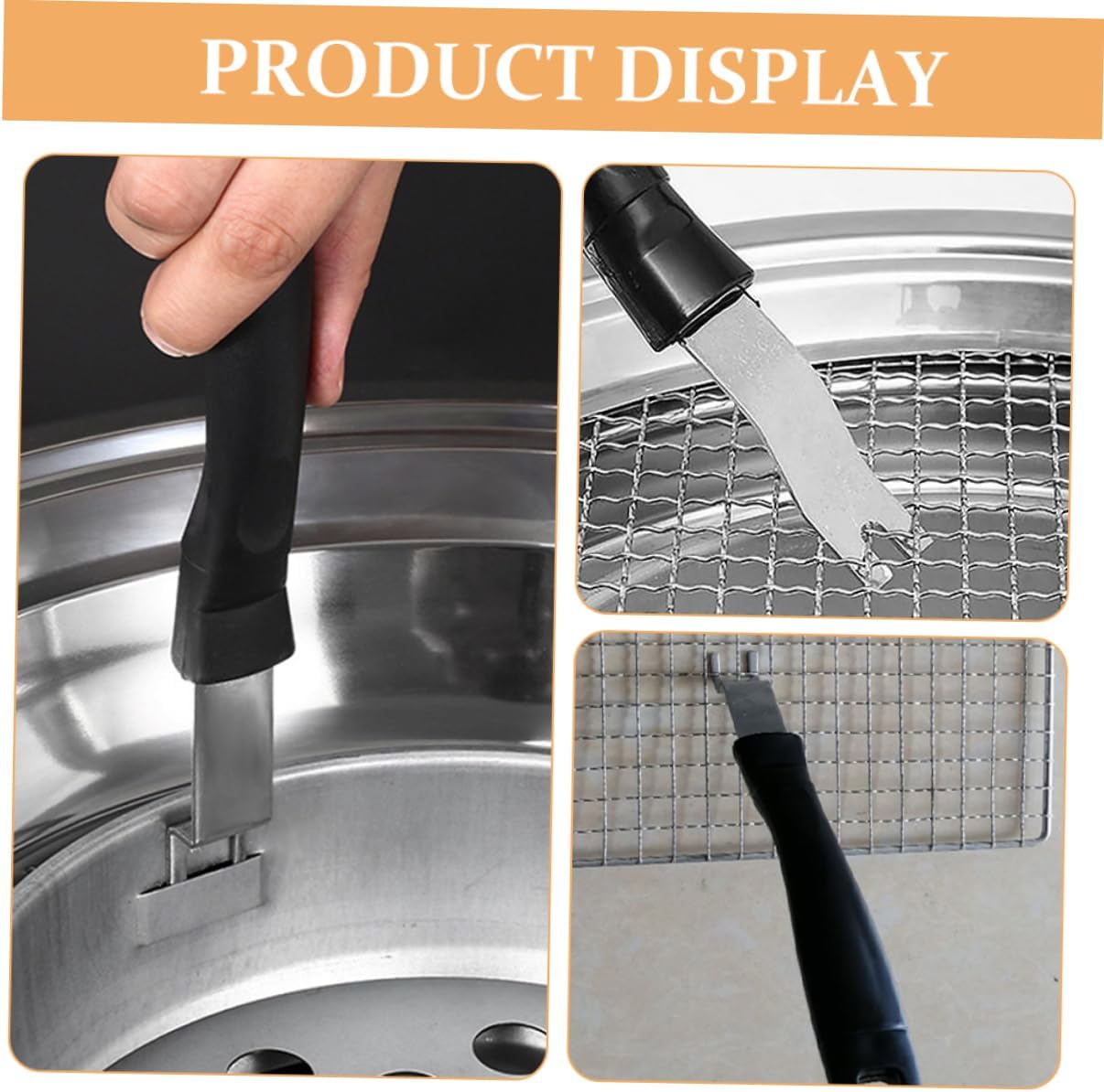6pcs Stainless Steel Grate Lifter Tool Grill Gripper Practical Barbecue Accessories for Camping and Outdoor Cooking Non- Handle for Secure Grip