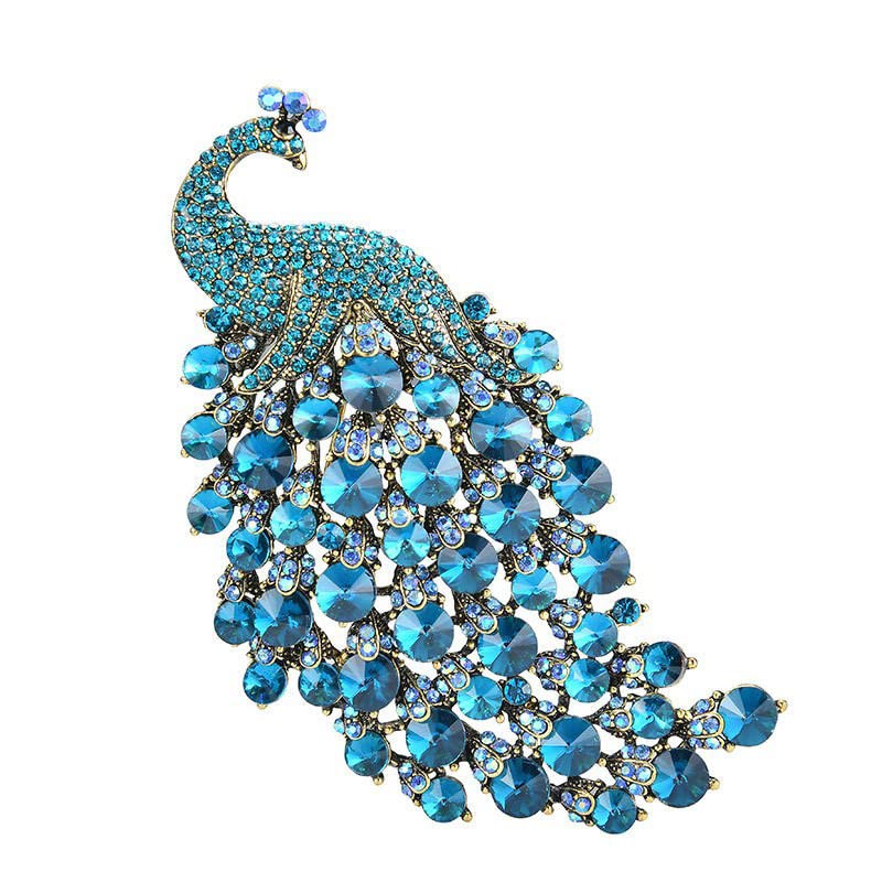 ▼ Design unico: La spilla Peacock con strass lucido intarsiato, Incredibile nell'aspetto, si può indossare in qualsiasi occasione, consente di catturare l'occhio di tutti alla festa e diventare al centro dell'attenzione.