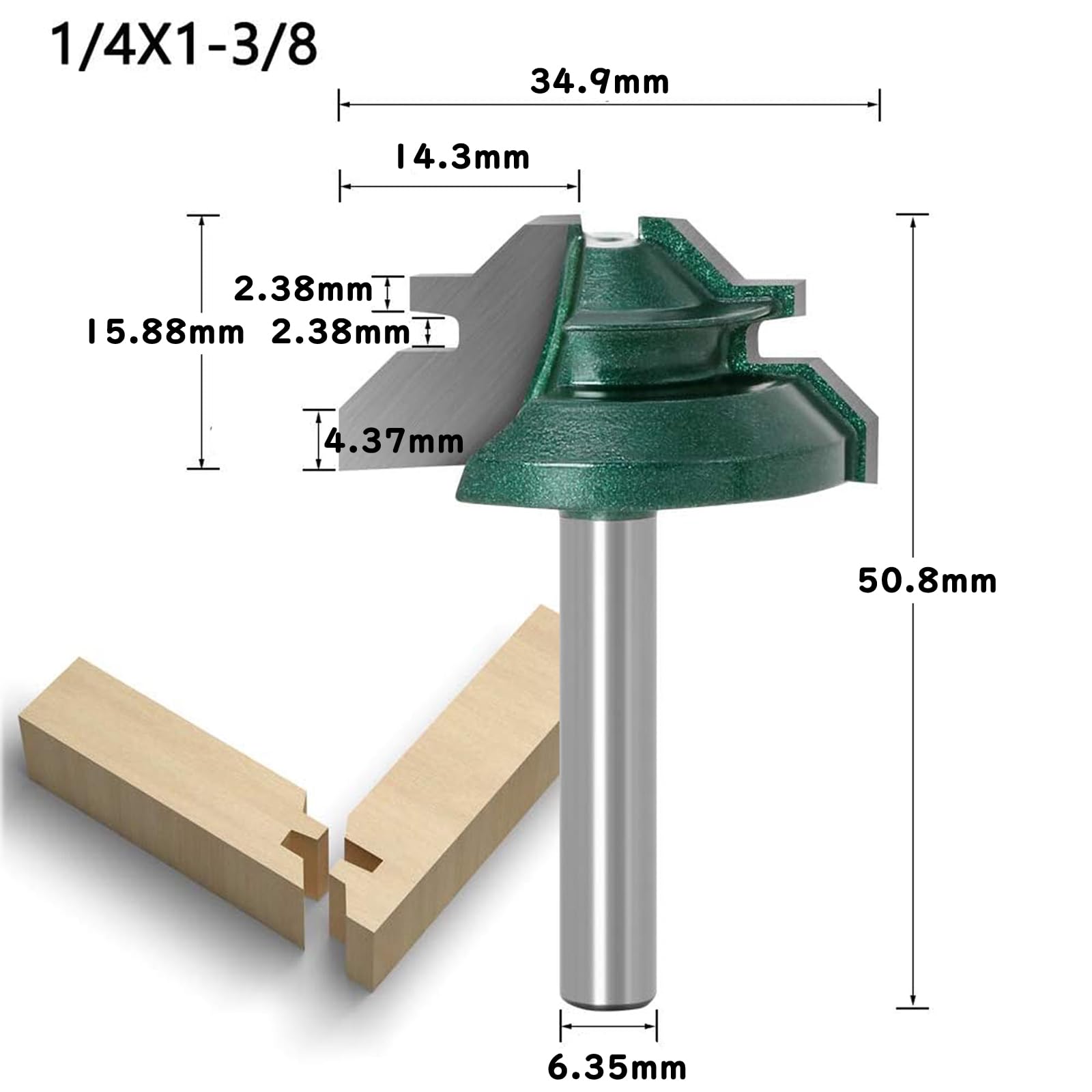 Amazon | Bestgle45°面取りカッター6.35mm 超硬トリマ ルータービット
