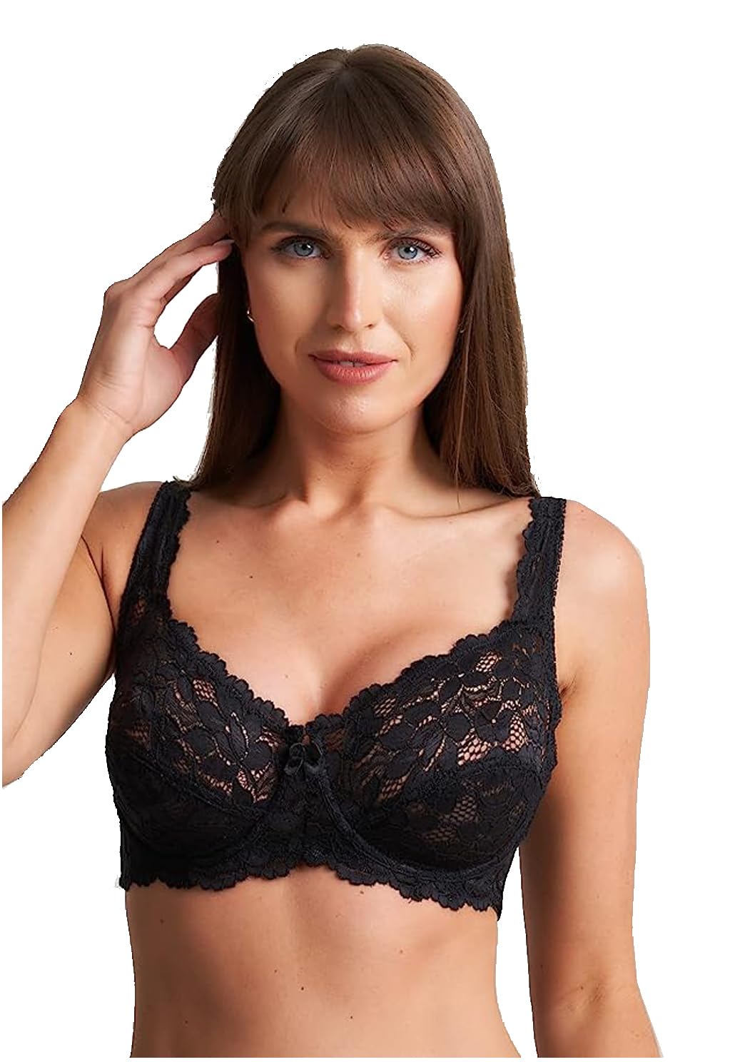 Ladies Lace Push Up Bra, Womens Underwired Gathered Bra, Full Coverage Bra Soft Cups Floral Lace Women Non-Padded Bra's with Adjustable Straps Woman’s Everyday Bra's
