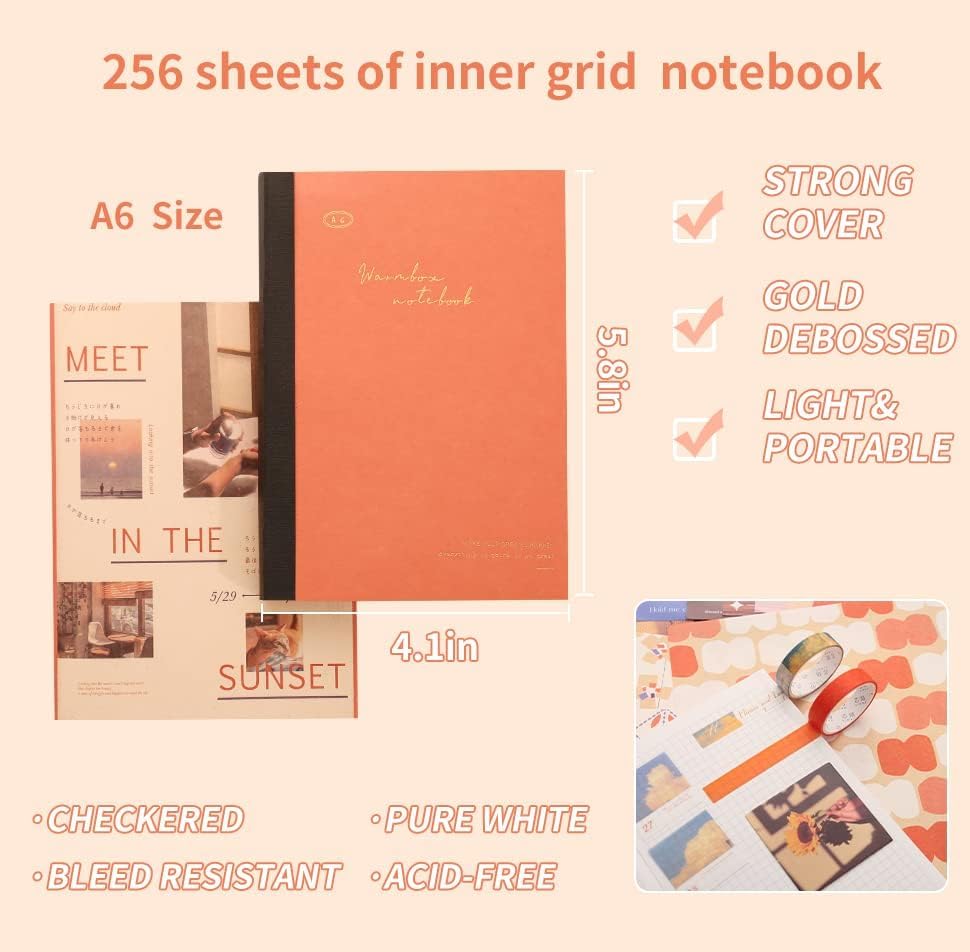 Image of RANDEN Sunset Journaling Kit, 346PCS Vintage Scrapbook & Stationery Set with Aesthetic Stickers, Ephemera Pack and Journal Supplies for Bullet Journals, Planners, Albums & Creative Crafts (Sunset)