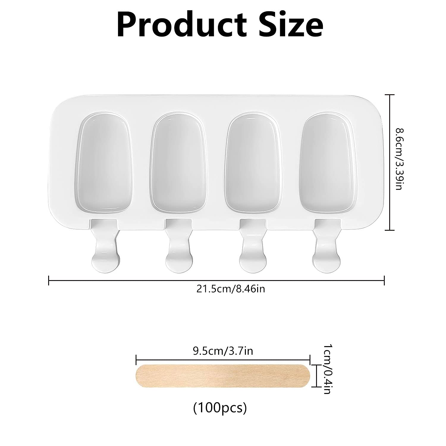 Macchina Gelato Stampi Per Gelato In Silicone - 2 Pezzi Con Bastoncini  Stampi Per Gelati, image size:1500x1500