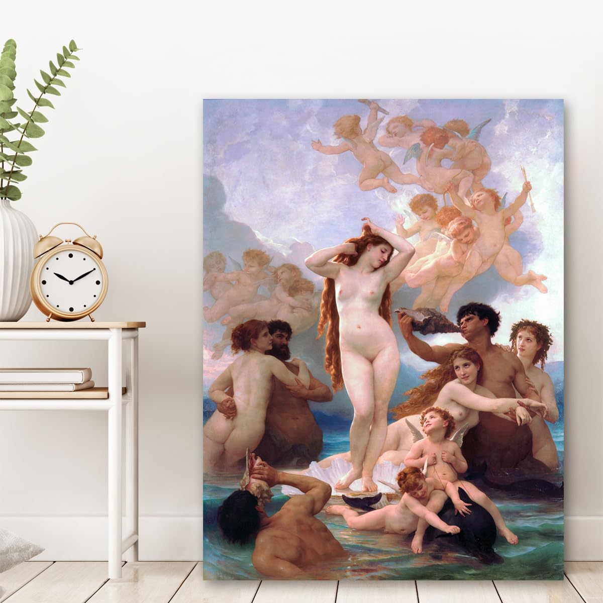 William Adolphe Bouguereau Narodziny Wenus obraz olejny sztuka ścienna sztuka ścienna vintage na płótnie grafika do domu salon dekoracja sypialni rama wewnętrzna 60x90cm