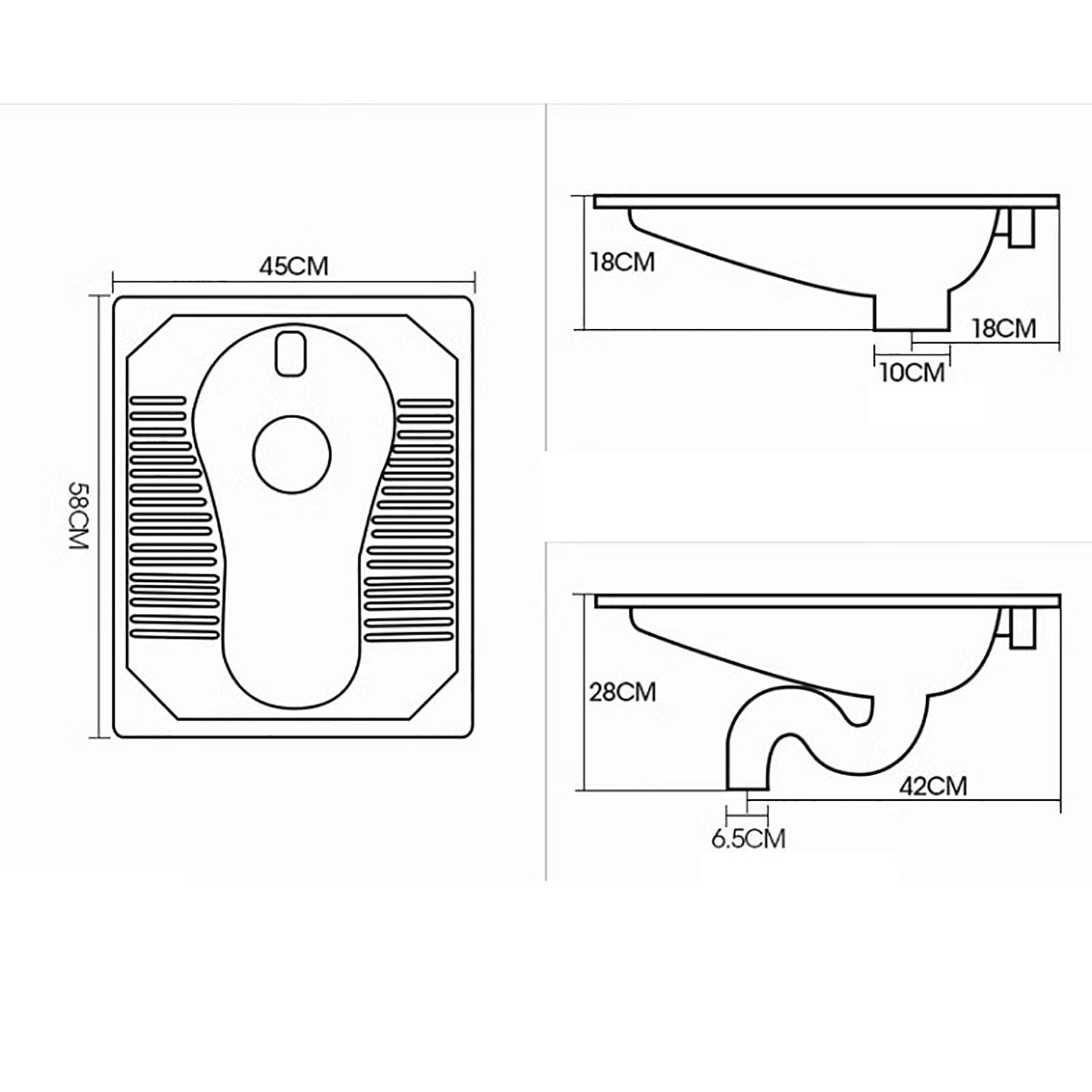Juego de tanque de agua para inodoro público con inodoro de acero inoxidable 304, control de olor, D, E