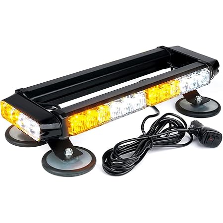 Amazon.com: Lumenix 32 LED Strobe Flashing light Bar, High Intensity  Emergency Hazard Warning Safety Beacon Light w/Magnetic Base 16ft Cord for Car  Trucks Trailer Roof Safety(Amber White Amber White) : Automotive