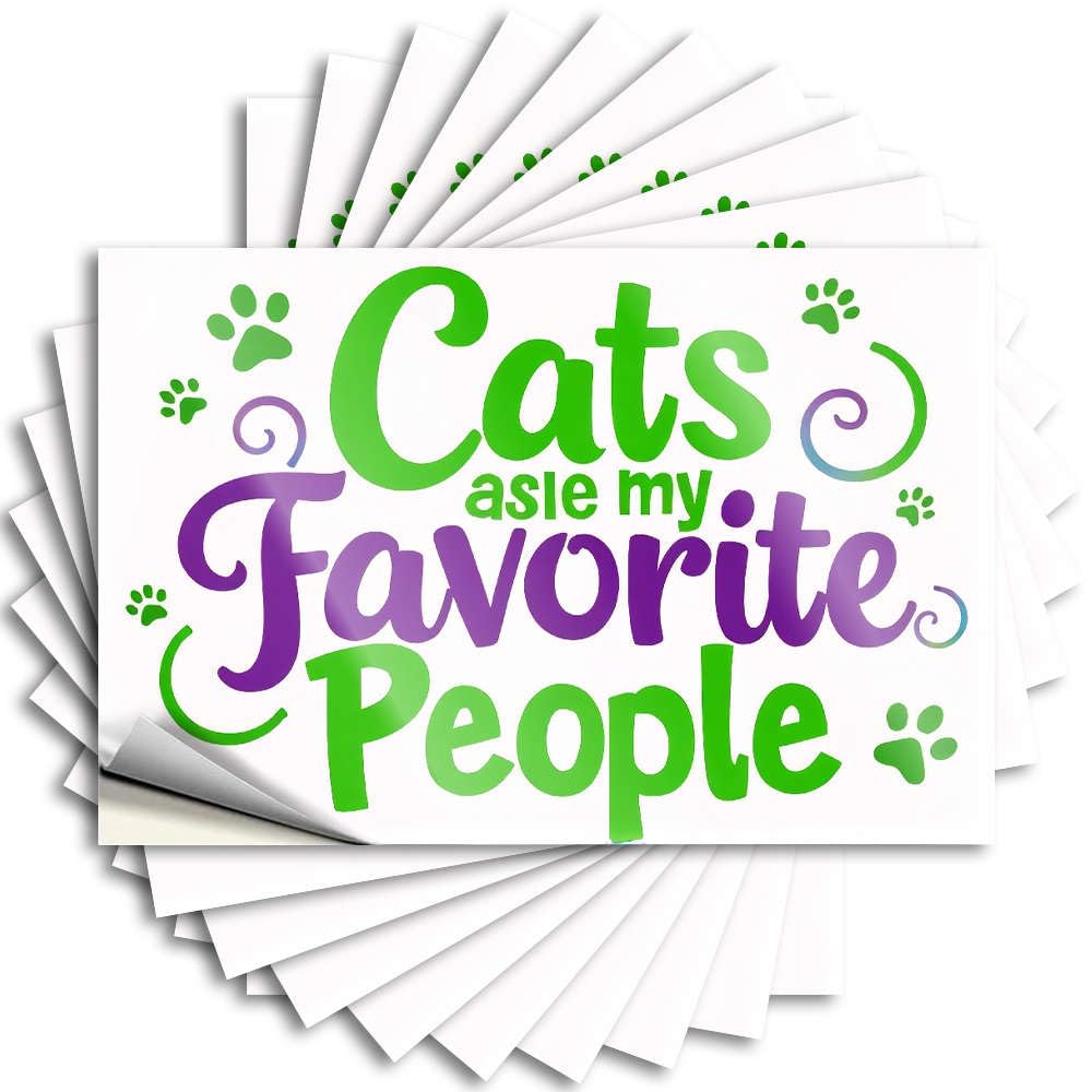 Fzfn Colour Tattoo Core Custom Stickers, Case Waterproof Cats Are My Favorite People. For Hydro Flask | Motivational Vinyl Decals For Antimicrobial Holiday Gift(8X12cm)