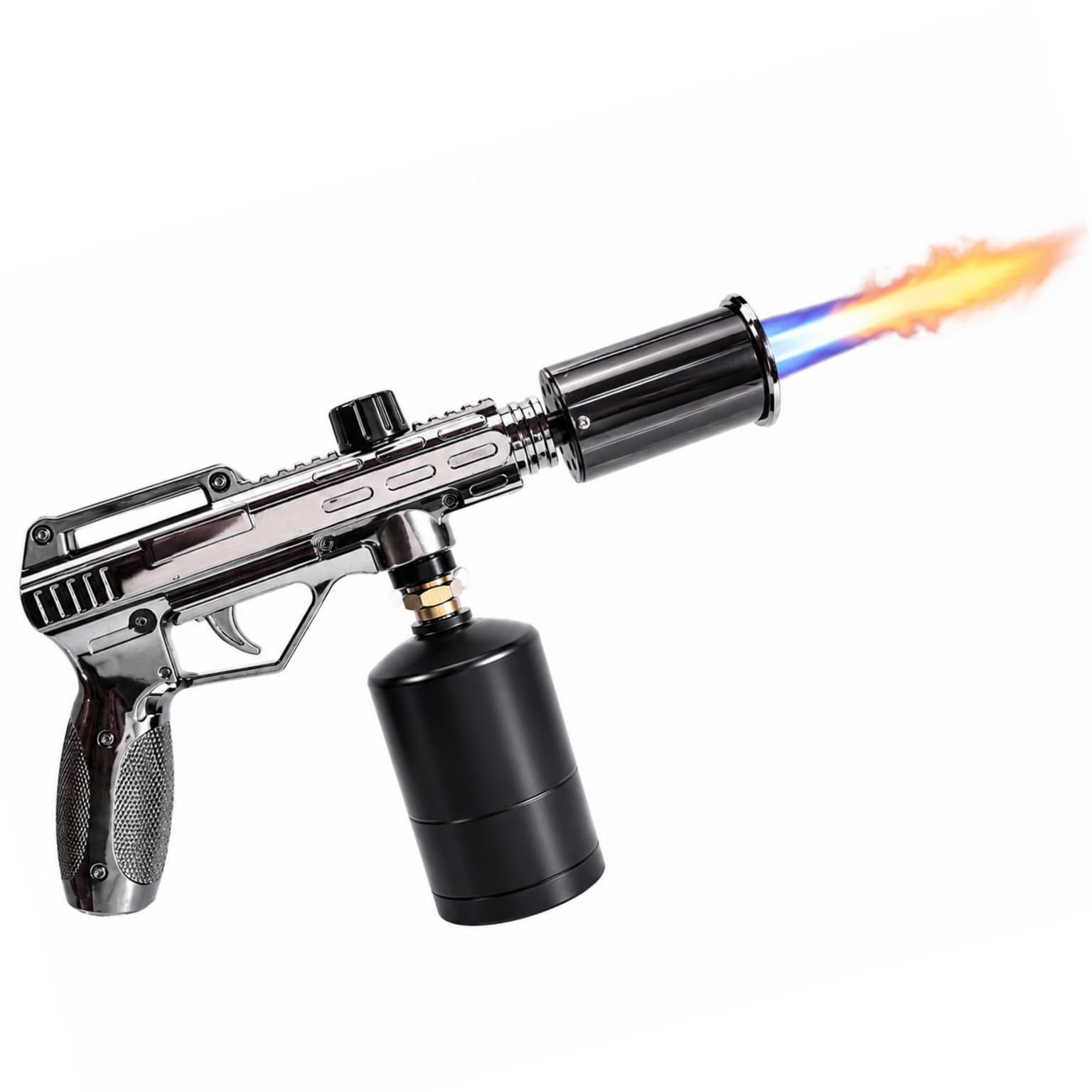 Powerful Propane Torch Gun, Cooking Torch with Adjustable Flame, Flamethrower Blow Torch for BBQ, Searing Steak, Campfires, Charcoal Lighting, & Weed Burning (Tank Not Included)