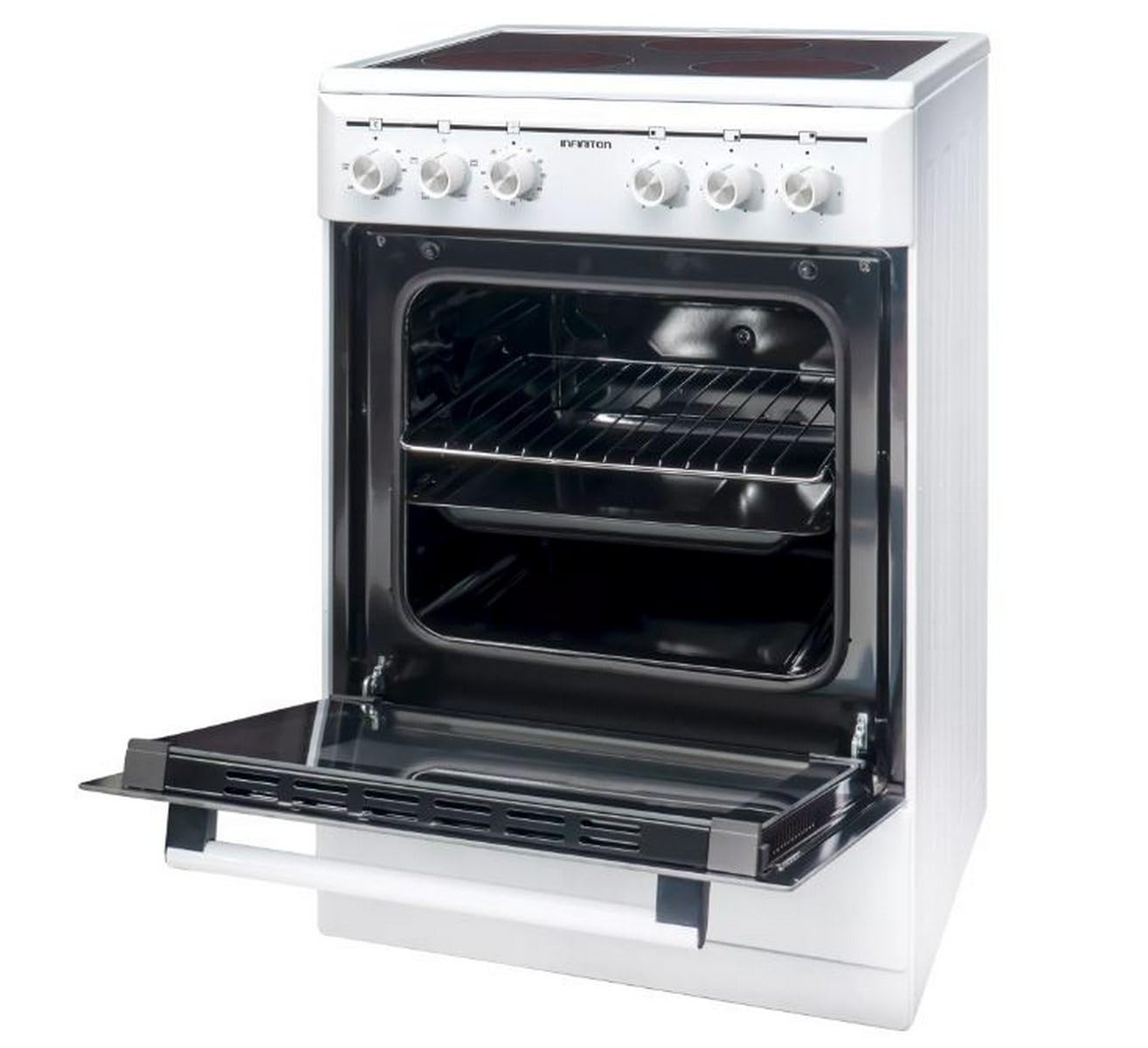 COCINA ELECTRICA CON HORNO CC-V350G INFINITON (Vitroceramica 3 Zonas + Horno Electrico, Ancho 50CM)