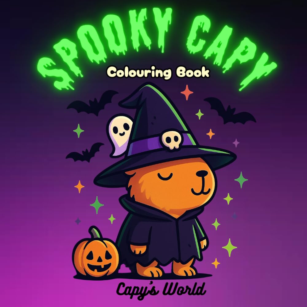 Spooky Capy Halloween Colouring Book: A Spooky Kawaii Adventure with the Cutest Capybara (Capy's World Colouring Books)