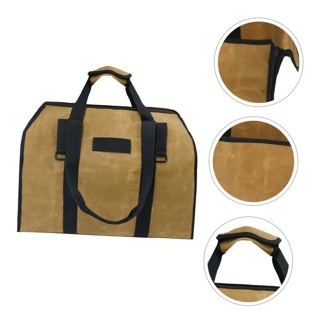 Zerodeko Borsa per Legna Resistente al Fuoco in Tela Maniglie e Cerniera, Borsa per Carbone e Legna da Ardere per Uso Esterno e Campeggio