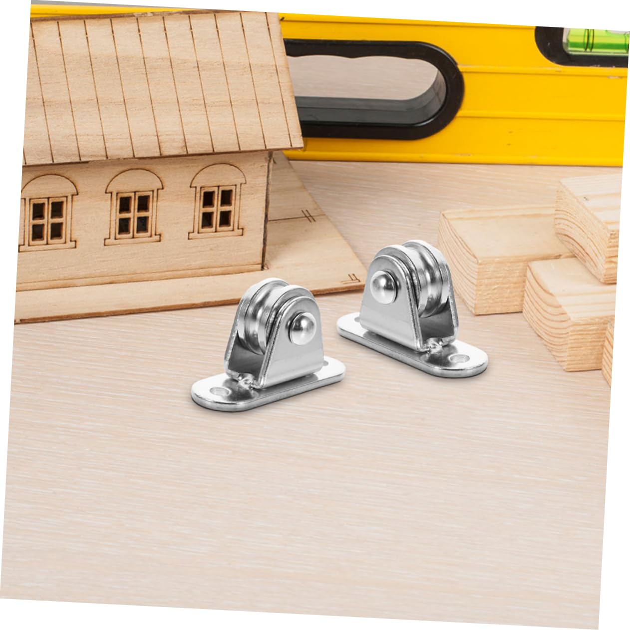 Cabilock Set da 4 Pezzi Pulegge in Ferro per Sollevamento e Trazione Alta Capacità di Carico, Colore Argento, Adatte per Tende e Vari Scenari D'uso