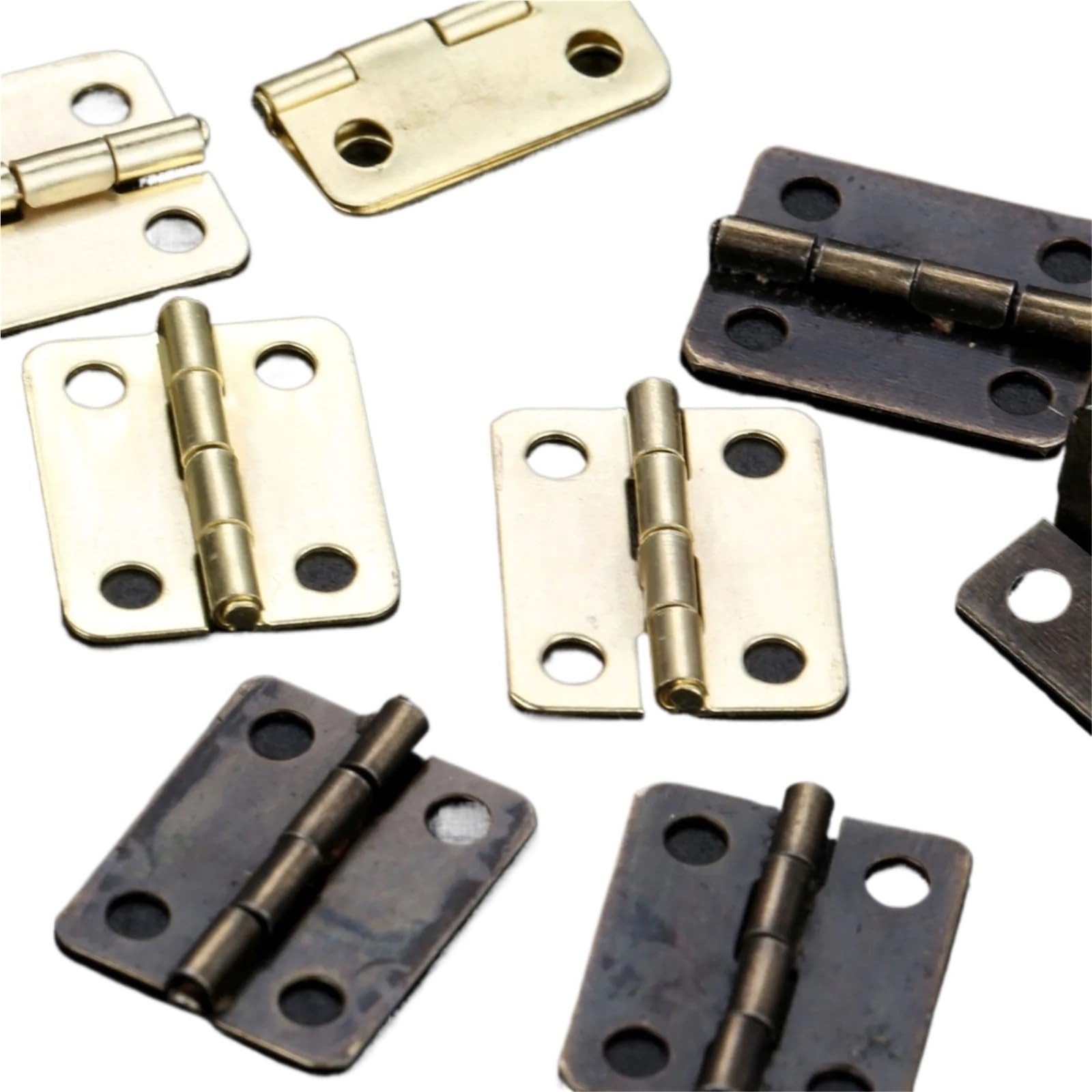 60pcs Hinges + 240 Screws Iron 4 Holes Furniture Hinge(Antique Bronze)