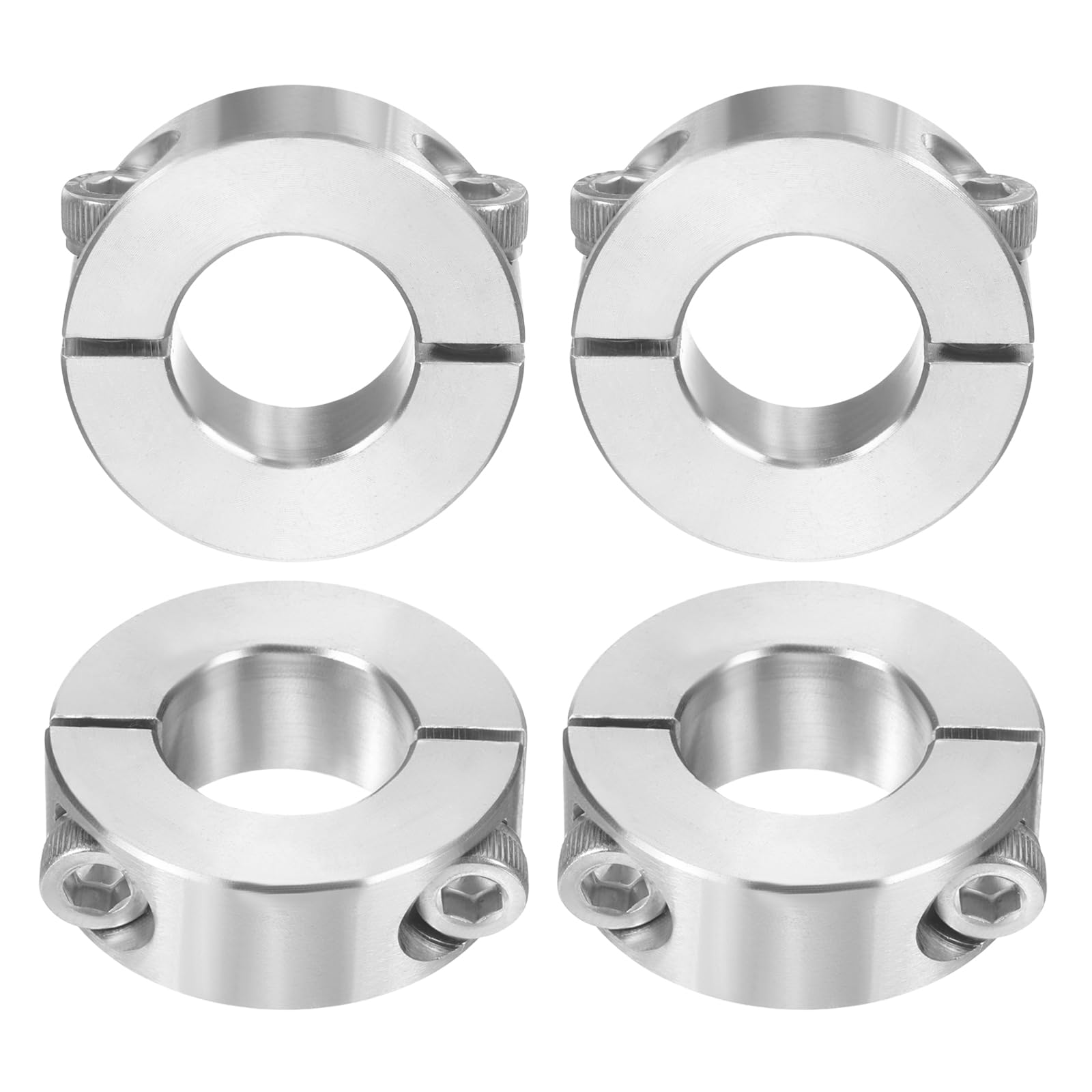 QUARKZMAN 4 Pcs Collar De Eje Dividido Doble Con Diámetro Interno De 20mm, Collar De Sujeción De Dos Piezas Con Diámetro Externo De 40mm Y 15mm De Espesor, Acero Inoxidable 304