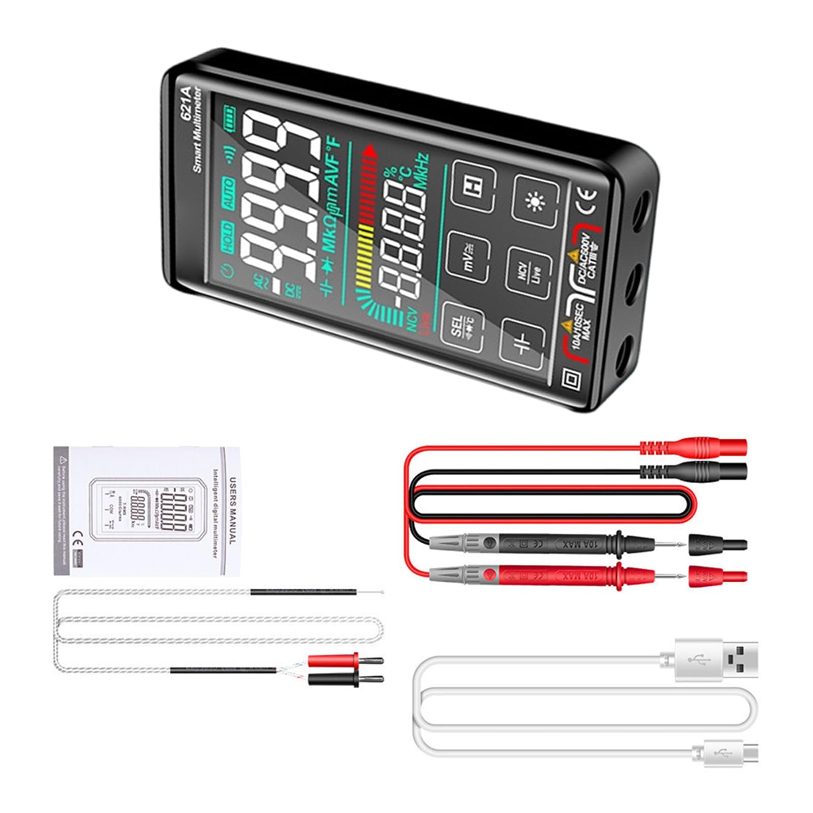 Digital Multimeter ABS Case Auto Ranges Measuring Tool Handheld Multimeter for Engineers & Electricians Transportable