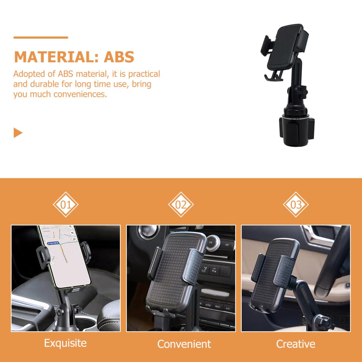 Cabilock Soporte para Teléfono Móvil Ajustable Portavasos Expandible para Coche y Camión Soporte para Vehículo Compatible Portavasos Práctico para Conducción Segura