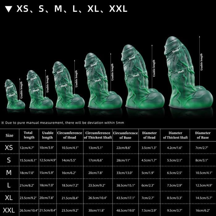Nothosaur Banner 8.2 Inch Fantasy Dildo Luminous Realistic Monster Dildo with Friction Wave Points with Strong Suction Cup for G-Spot, Prostate, Vagina, Sex Adult Toys for Men Women and Couple: 2X-Large Gitd Green