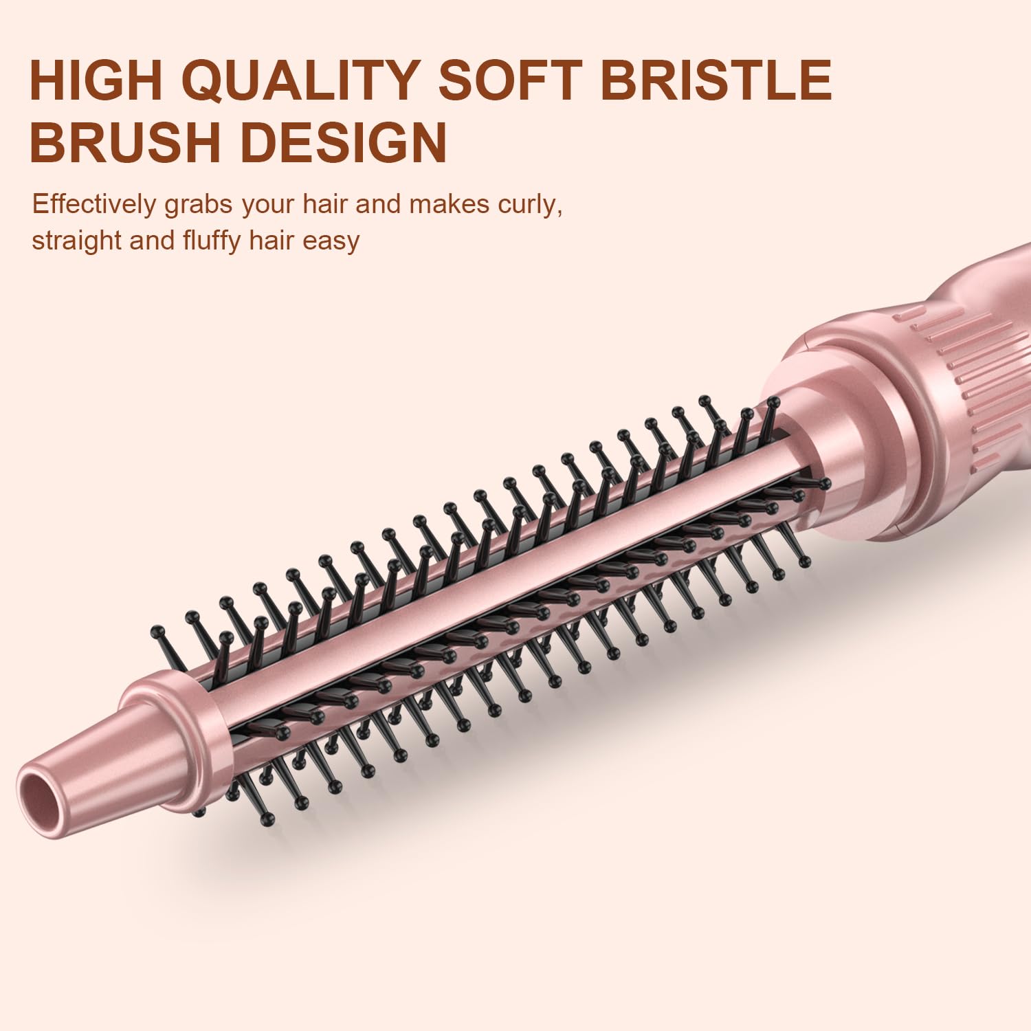 Pink Heated Ionic Round Brush Hair Styler
