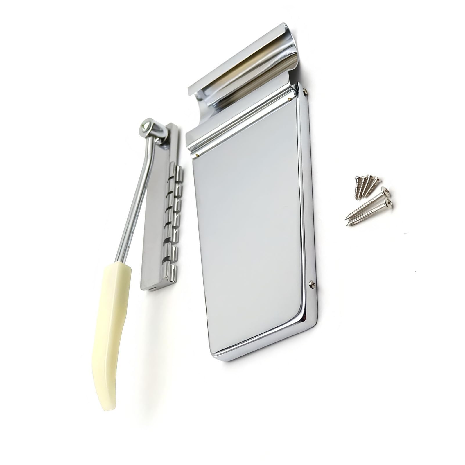 Topiky Ponte Vibrato per Chitarra Elettrica Cordiera in Ottone con Braccio Tremolo, Adatto per Chitarre ES SG Flying V, Ponte Vibrato Sostitutivo per Tremolo (SILVER)