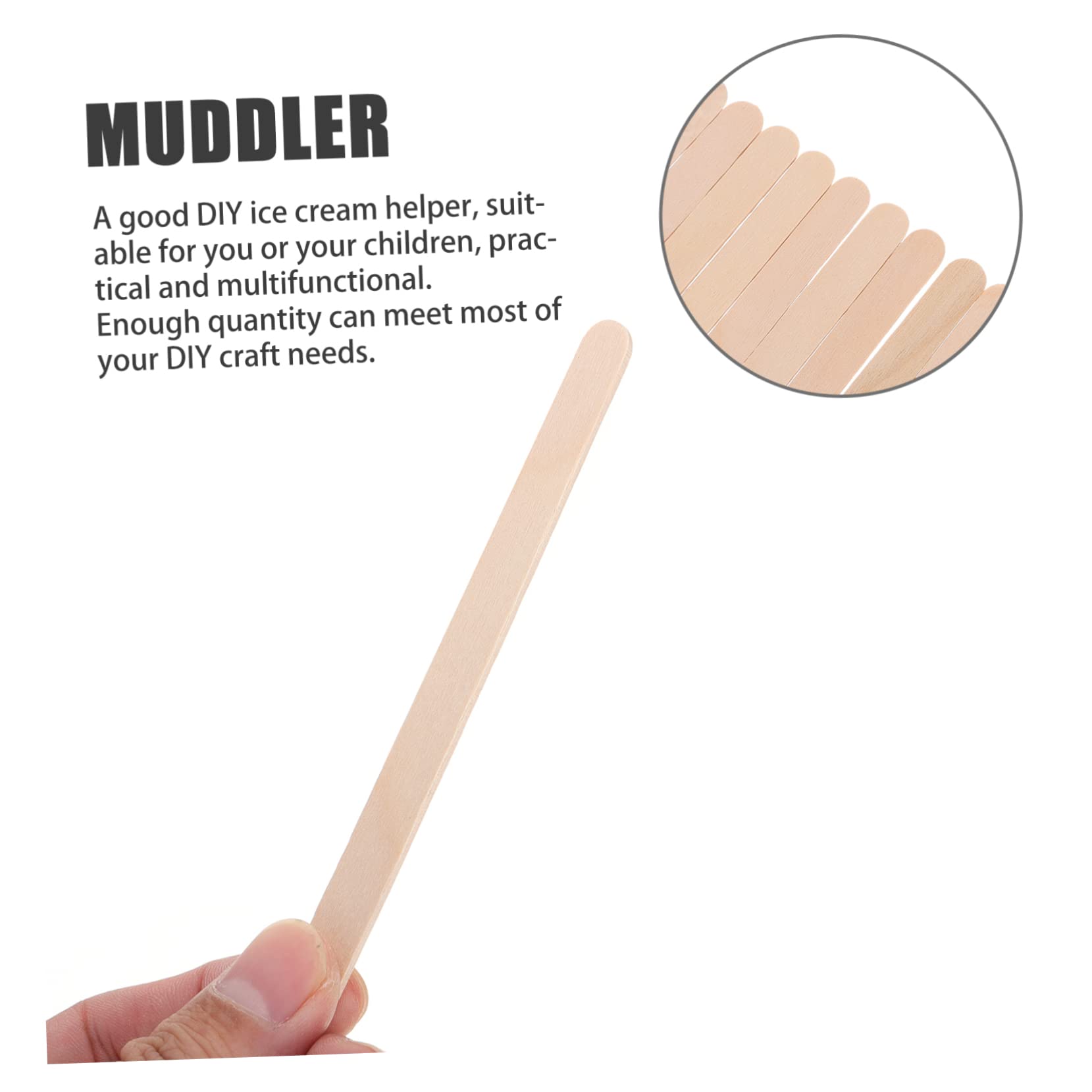 OSALADI 100pcs Wooden DIY Craft Sticks for Painting Mixing and Creative Projects Reusable Durable Stirring Tools for Adults