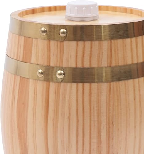 Miniatura 8 de Barril de madera de pino de LOYALHEARTDY de 5 l de madera de pino de primera calidad, con soporte vertical para almacenamiento de whisky, vino,