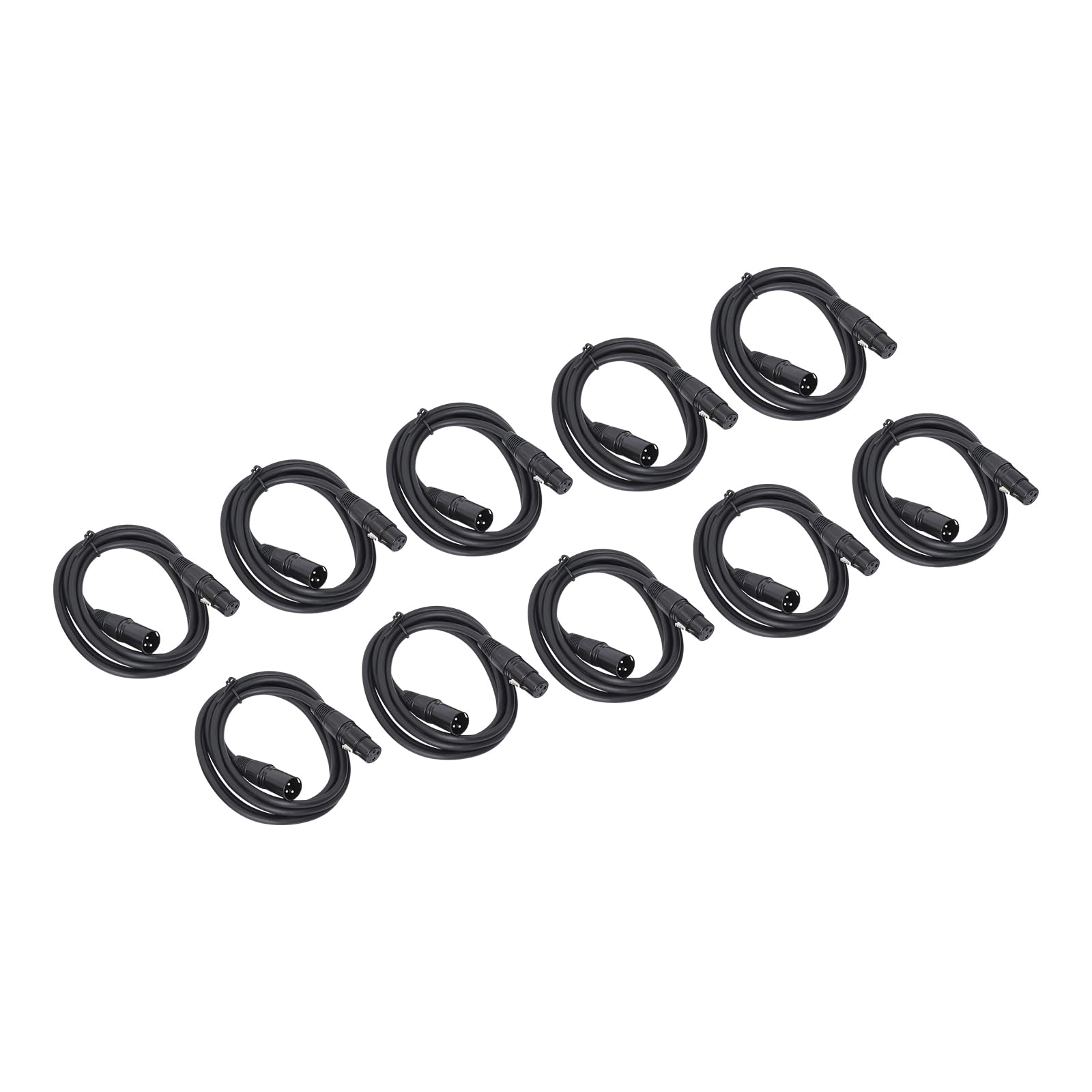 10 sztuk profesjonalnych kabli DMX, Premium czarny kabel symetryczny