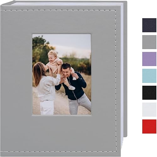 Miniatura 7 de Cherrich Álbum de fotos pequeño de 4 x 6 pulgadas, paquete de 2 libros de fotos de cuero, cada mini álbum de 26 páginas tiene capacidad para 52