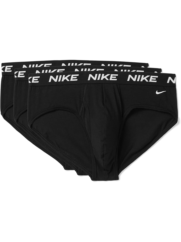 Black Nike All Day Cotton Stretch with Fly Hip Brief 3-Pack