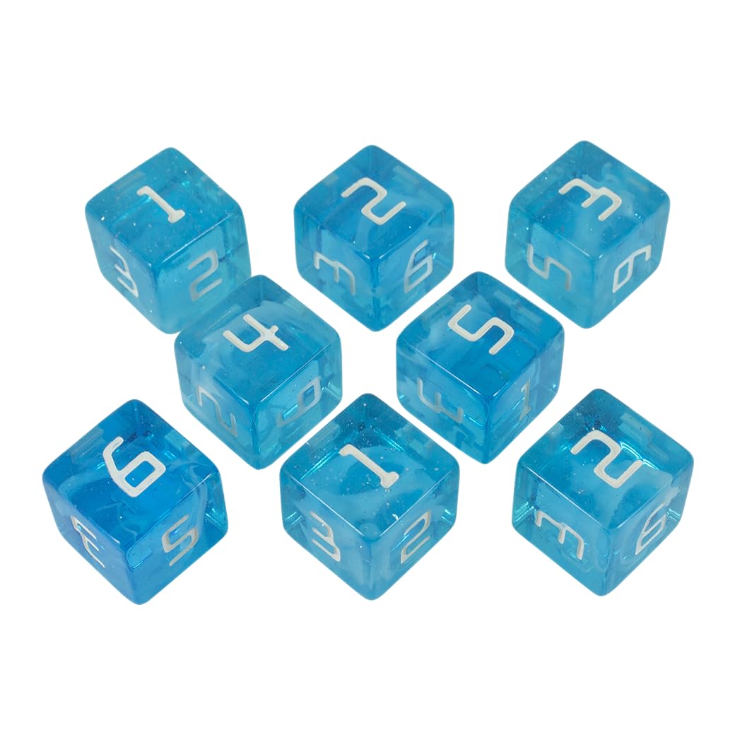 Starfarer Sci-Fi D6 Dice - 'Andromeda' - Blue with White Swirls