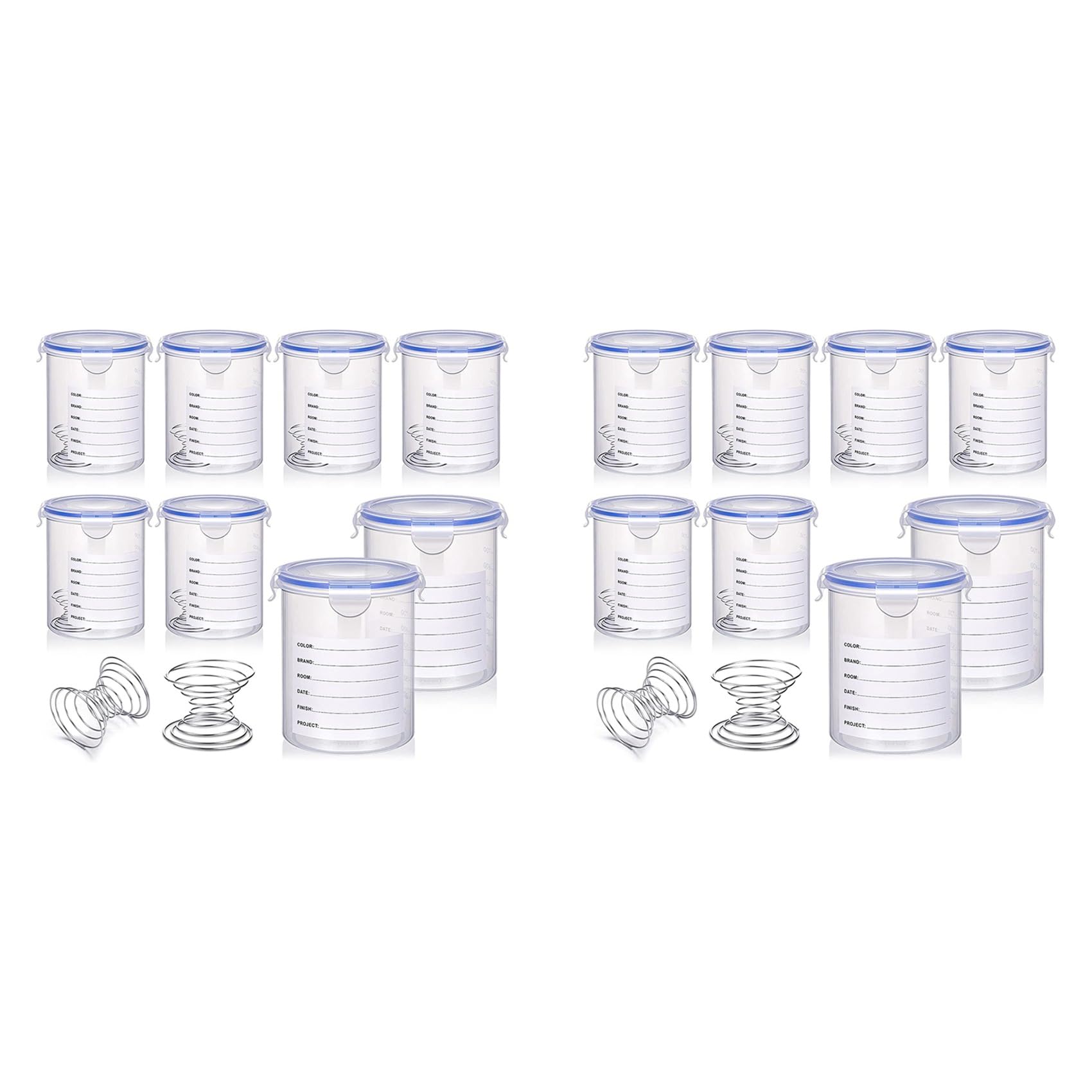 Jnchdghwa As Shown 16 Sets Paint Container With Mixing Ball Touch Up Paint Storage Cups For Repainting Leftover Paint,1000Ml