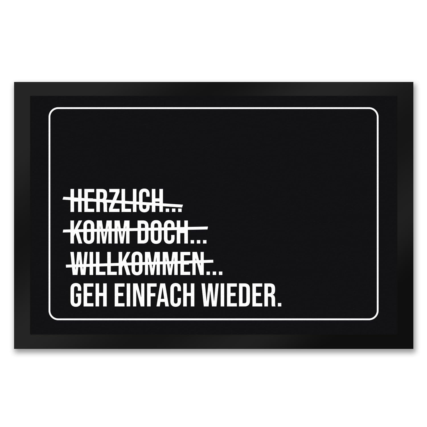 speecheese GEH einfach Wieder Fußmatte XXL in 50x75 cm mit lustigem Spruch für genervte Menschen die am liebsten keinen Besuch empfangen möchten witzig minimalistisch Willkommen Fußabtreter