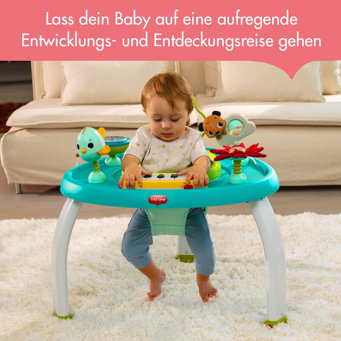 Tiny Love 5-in-1 Here I Grow Aktivitätszentrum, Entertainer, Aktivitätszentrum für Babys und Kleinkinder, 0 Monate +, Meadow Days