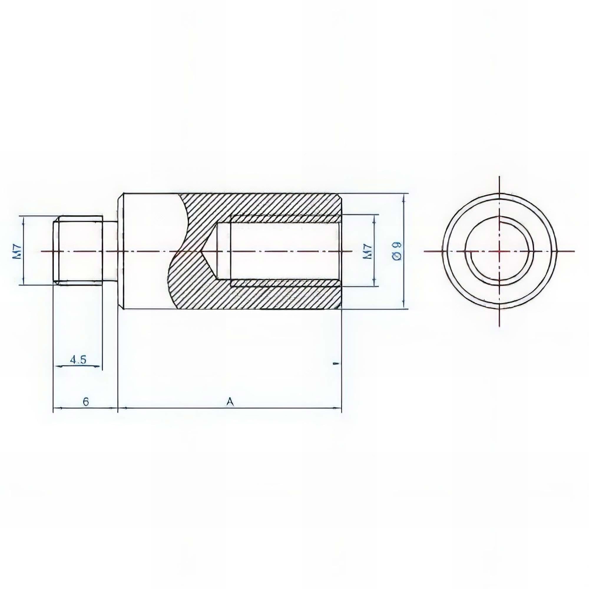 Index 184 ABPM720 Index ABPM720-Prolongador Cilíndrico para Abrazaderas M7 (20, 50 uds.) - Image 2