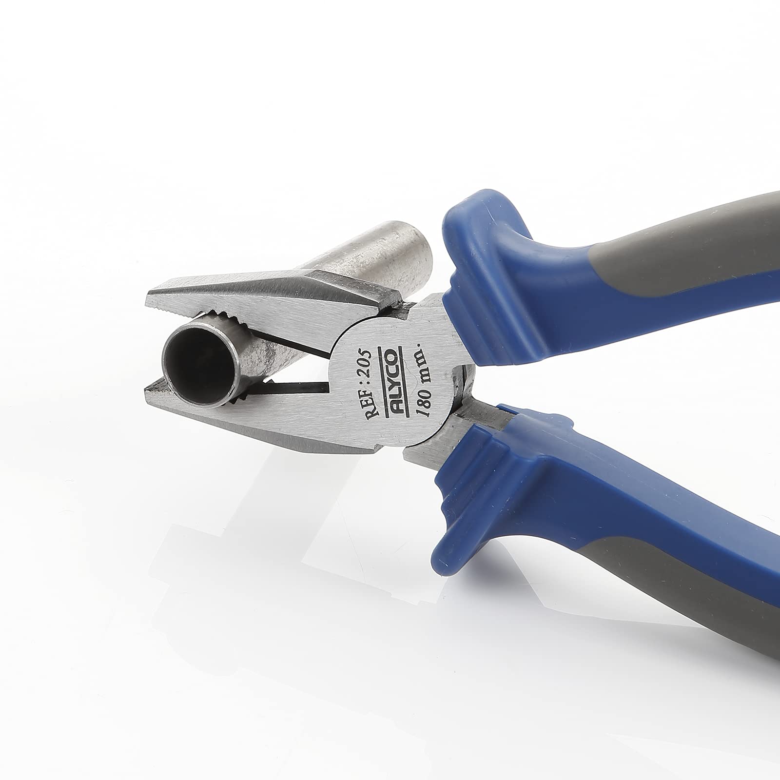 Alyco - Alicates de Corte Universales de 180 mm en Acero Cr-V Anticorrosión, Pelacables con Triple Función, Herramienta Profesional Multiusos con Mango Bimaterial