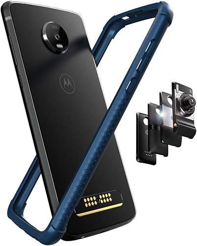 CaseWe - Funda protectora flexible para Motorola Moto Z4 con tecnología de doble inyección TPUPC compatible con Moto Mods color negro mate