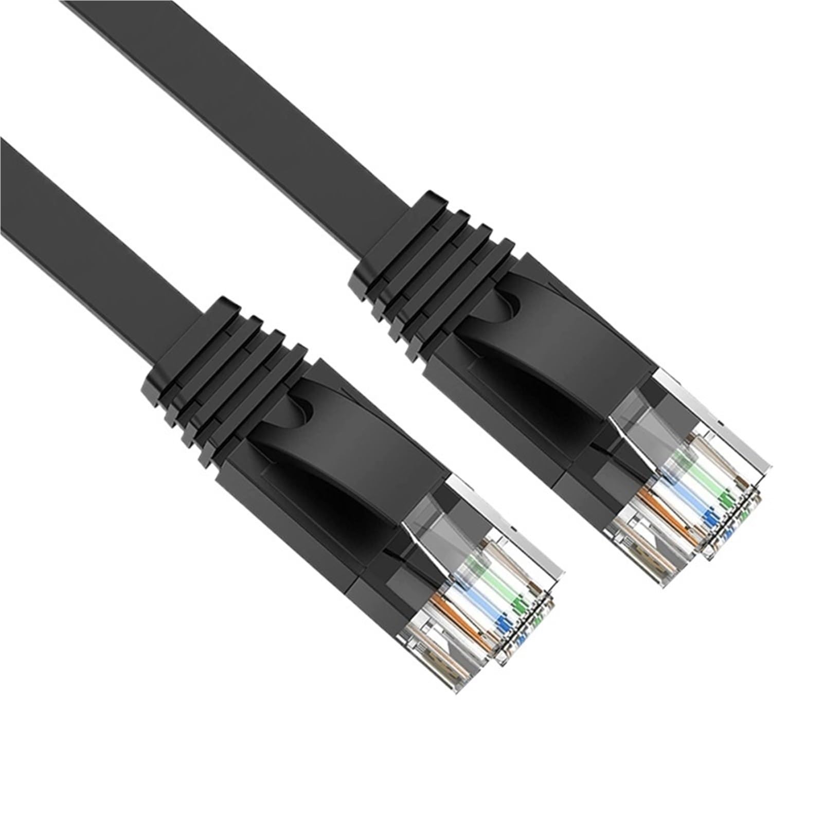 0.1M 0.2M 0.3M 0.5M 50MCAT 6 Cavo Ethernet Piatto RJ45 Patch Cord Cavo LAN ad alta velocità 1000Mbps for Router Modem PC Laptop Smart(Cat 6-black,2M)