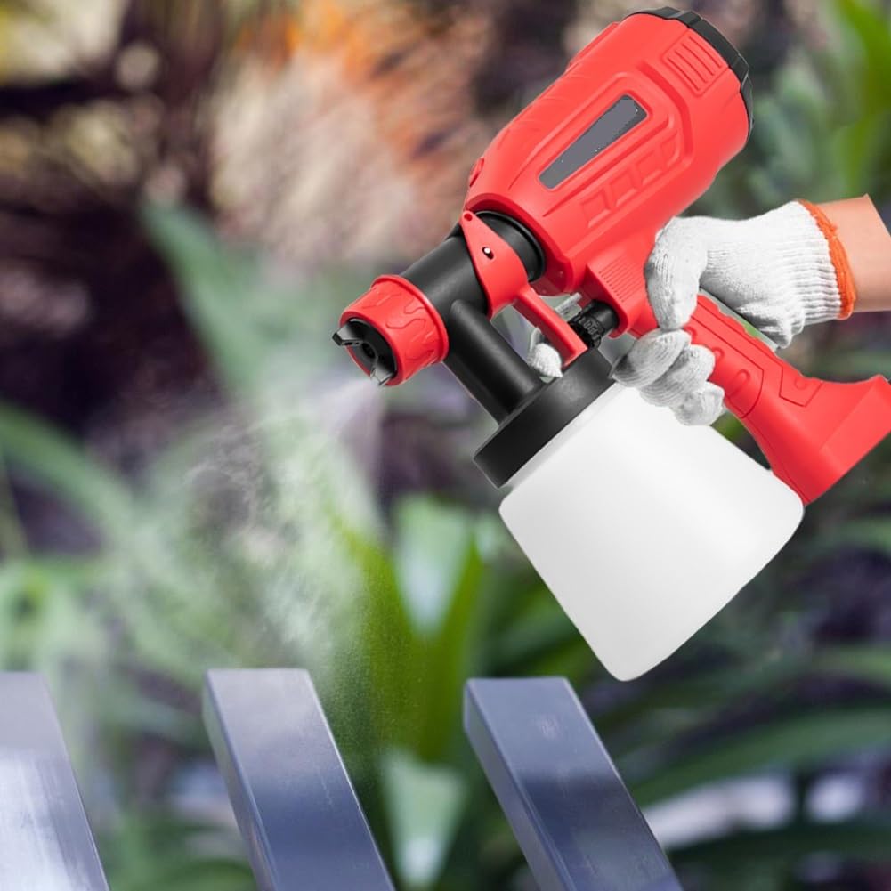 Pistolet do malowania, 500W Elektryczny Pistolet Natryskowy 1000ML Gospodarstwa Domowego Rozpylacz Farby Kontrola Przepływu Łatwe Natryskiwanie Regulowana Dysza Do Mebli/Ścian/Płotów(500w 0.8l)