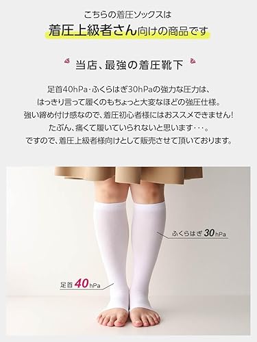 着圧ソックス　LL 着圧ソックス レディース 着圧ハイソックスオープントゥ 22