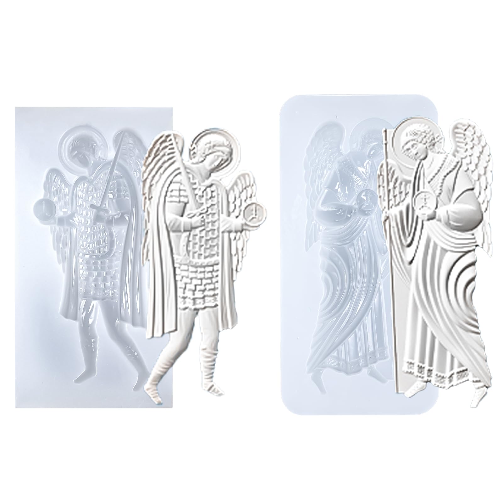 Art Molds for Polyclay Air Dry Clay Plaster 2 Carved Archangel Symbols