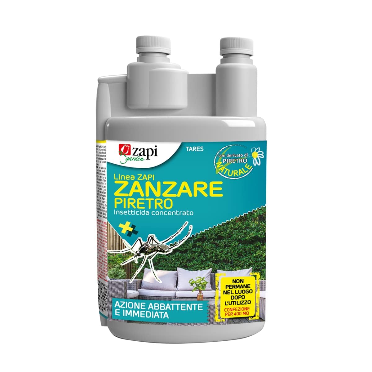 BERARDI | Zapi zanzare concentrato piretro 500 ml | Per ambienti sensibili frequentati da persone e animali | Insetticida per uso sul verde