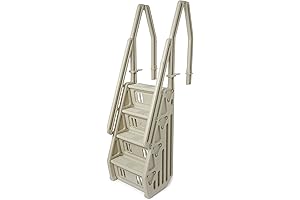 Vinyl Works Deluxe Adjustable 24 Inch Wide in Pool Step Ladder Entry...