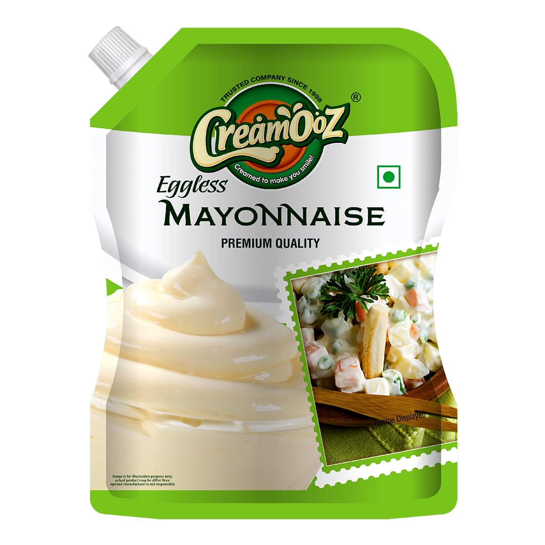 Creamooz Veg Mayonnaise 750g, Creamy Dip, Spread and Dunk Sauce for Pizza, Pasta, Burgers, Sandwiches, Wraps, Rolls, Hot Dogs, Momos & Fried Snacks, Multipurpose, Eggless Mayo, Pack of 1