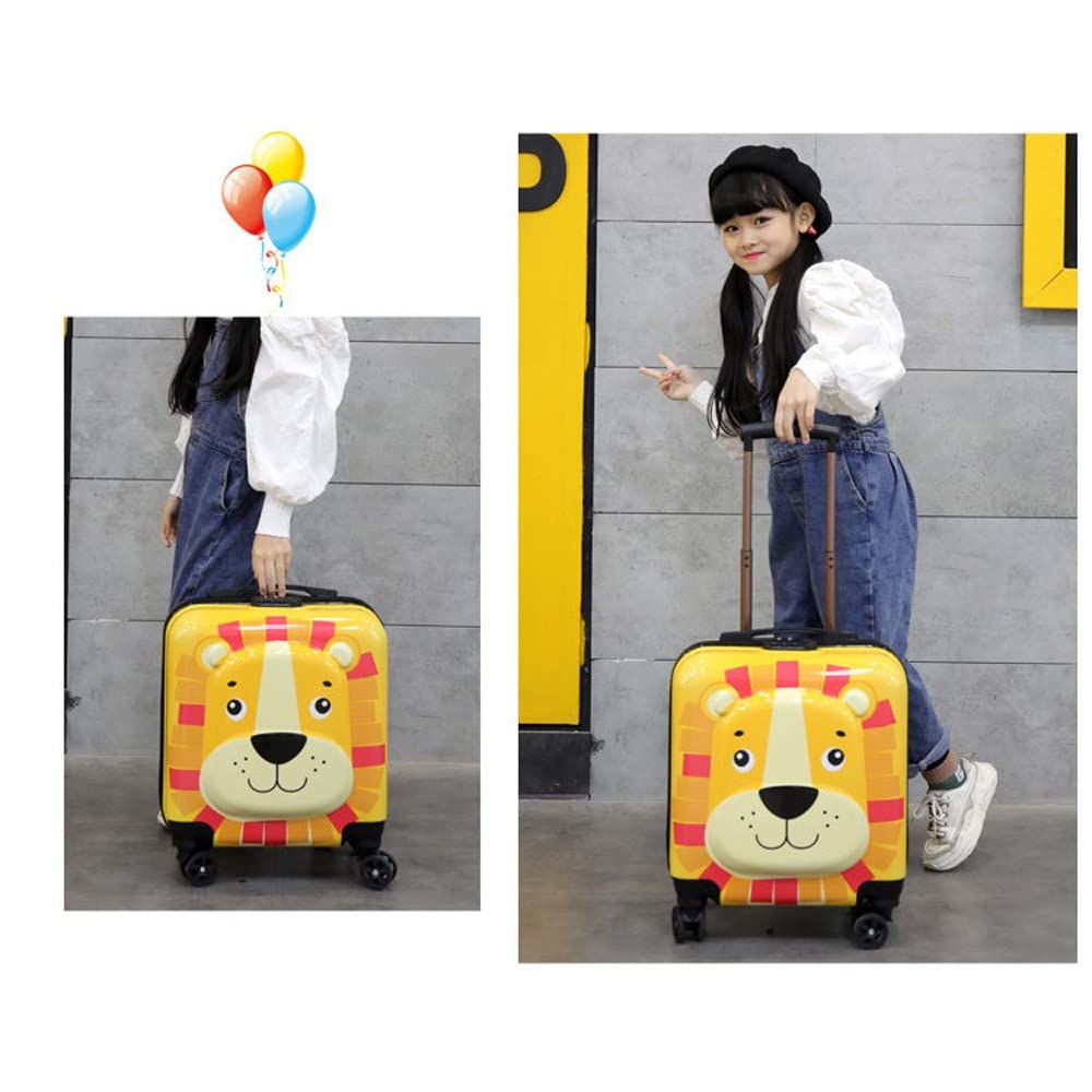 Maleta con Ruedas de Dibujos Animados en 3D para niños y niñas Equipaje de Viaje de 18 Pulgadas con Ruedas universales mudas(Color:Cat)