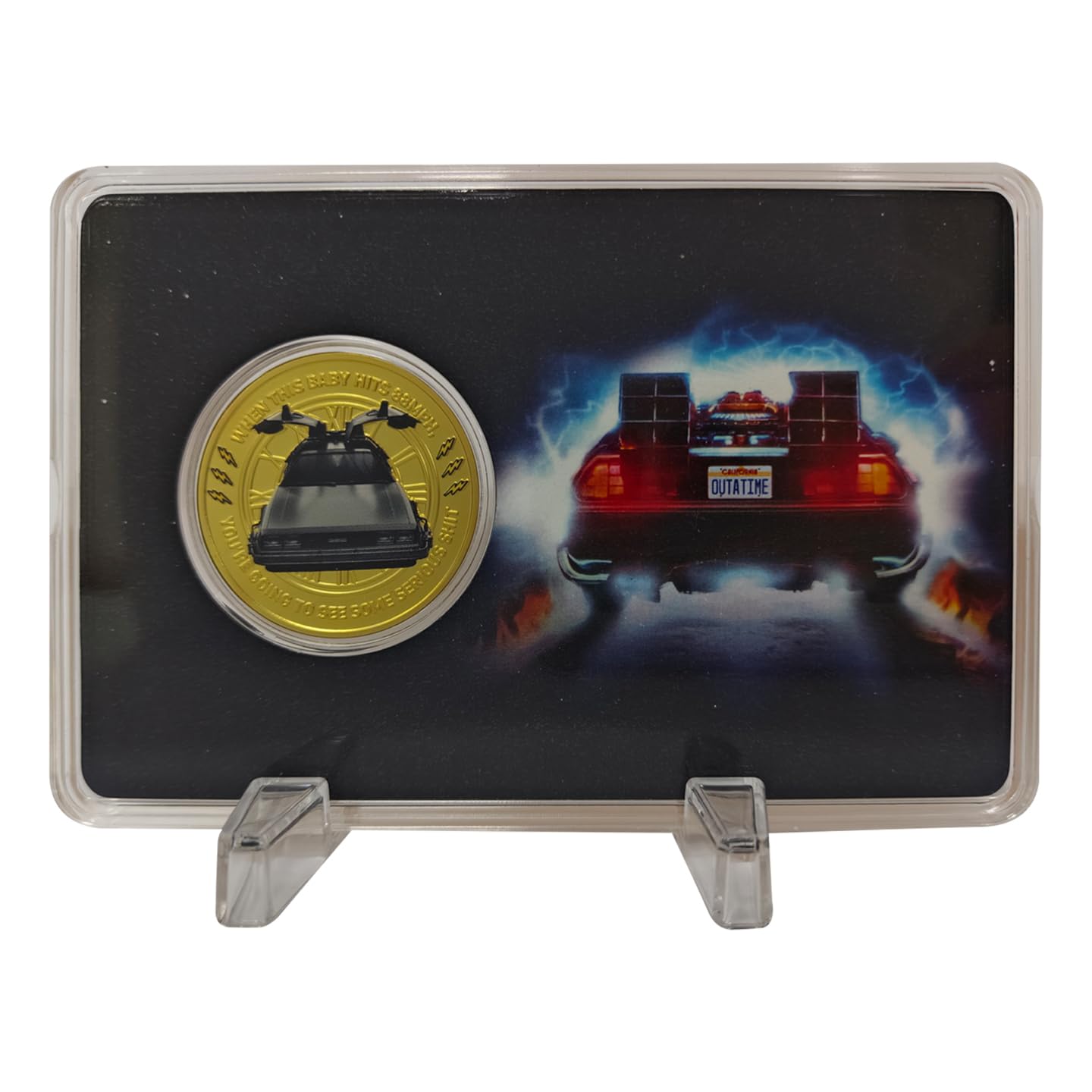 FaNaTtik Moneda de presentación del 40 aniversario de Back to the Future, coleccionable con licencia oficial, numerada individualmente, limitada a 1.985 en todo el mundo, 38 mm de diámetro con caja