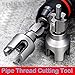 Pipe Thread Cutting Tool, Integrated Internal & External Pipe Threading Tool, Electric Drill Compatible PVC Plastic Threader Kit, 1/2