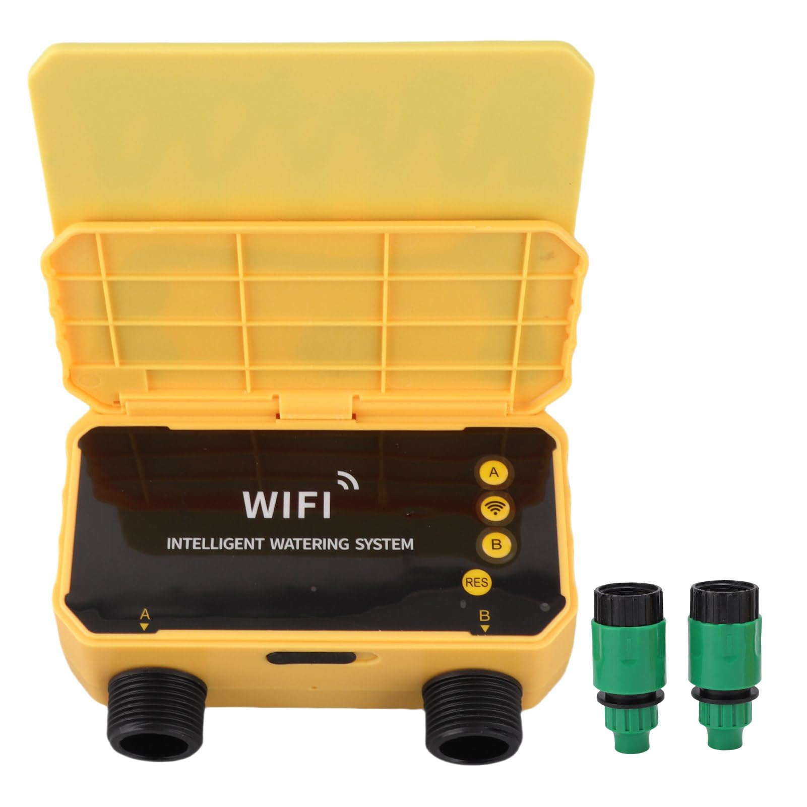Temporizador de Aspersor WiFi, Control de Retardo Lluvia, Temporizador Agua Solar para Jardín, Techo, Jardín, Material ABS