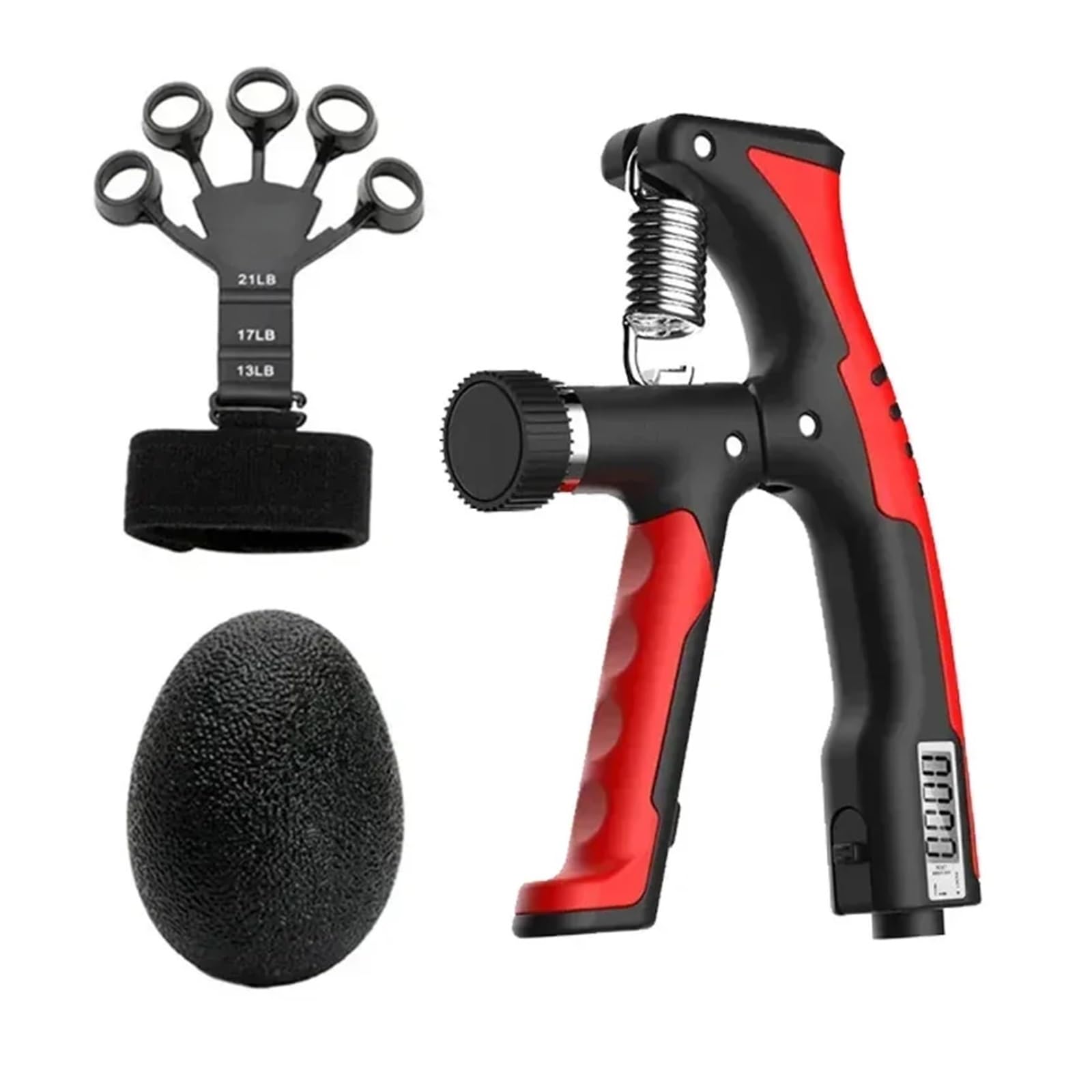 KRXSOBNV Hand Gripper, 10-100Kg Adjustable R-type Counting Apparatus Forearm Muscle(3pcs Set-A1)