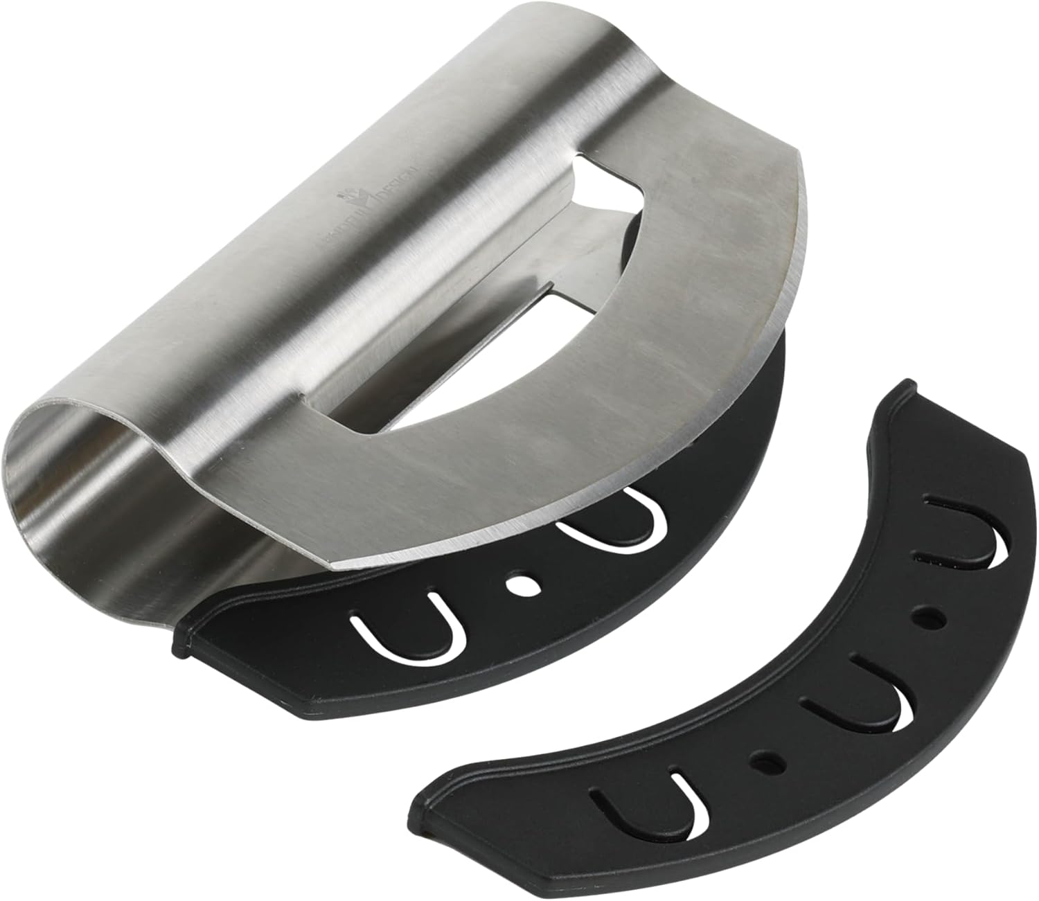 Mindful Design Stainless Steel Mezzaluna Salad & Vegetable Chopper with Protective Cover Mindful Design Stainless Steel Mezzaluna Salad & Vegetable Chopper with Protective Cover