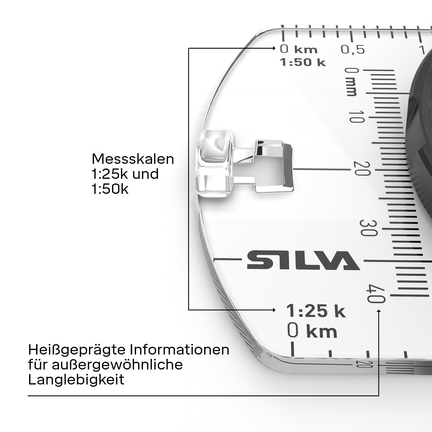 Silva Kompass Outdoor - Spiegelkompass Terra Ranger S - Aus Recycelten Materialien - Peilkompass für Lange Entfernungen - Marschkompass mit Drehbarem Kompassgehäuse - Skala 1:25k & 1:50k