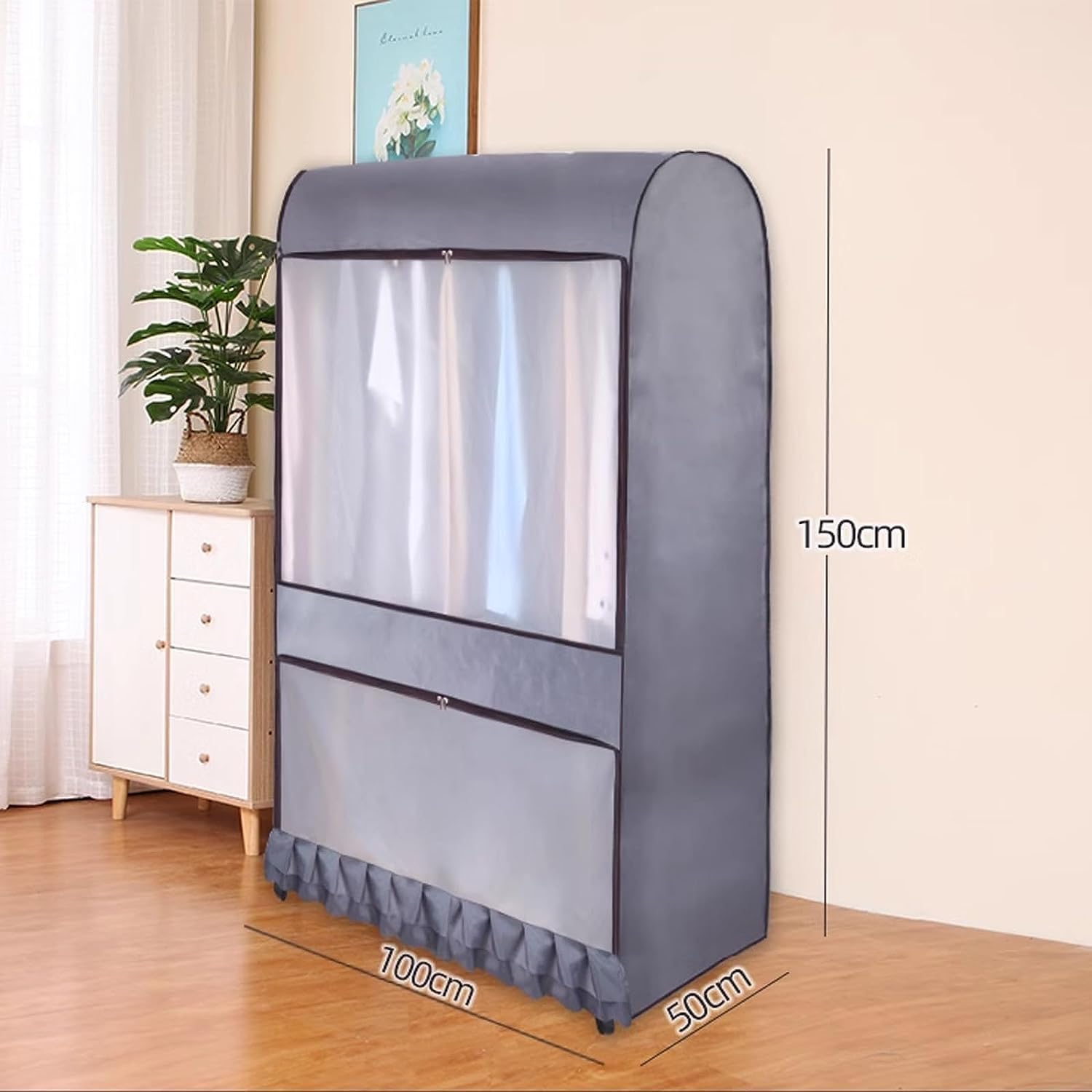 Funda para Barra de Ropa, Funda para Perchero, Bolsas de Ropa a Prueba de polillas para Colgar Ropa, Fundas universales para Perchero y Armario,100 * 50 * 150cm