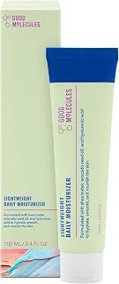 Good Molecules Lightweight Daily Moisturizer: Non-Greasy Face Cream with Shea Butter & Hyaluronic Acid, 3.38 fl oz